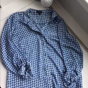 Limited Blue and white print blouse