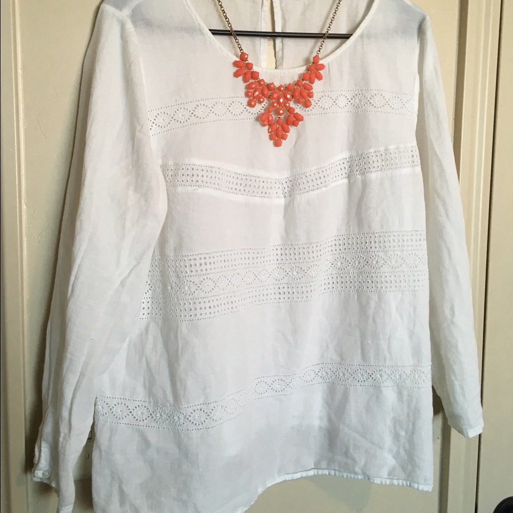 White eyelet blouse