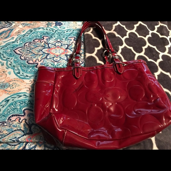 Maroon Red Coach Purse - Picture 1 of 4