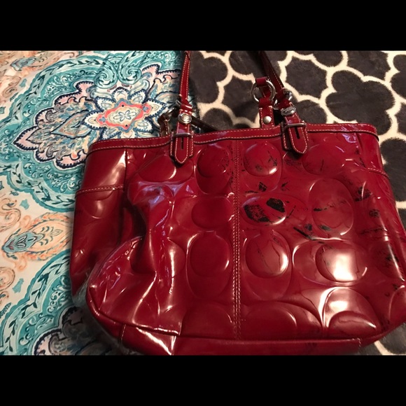 Maroon Red Coach Purse - Picture 2 of 4