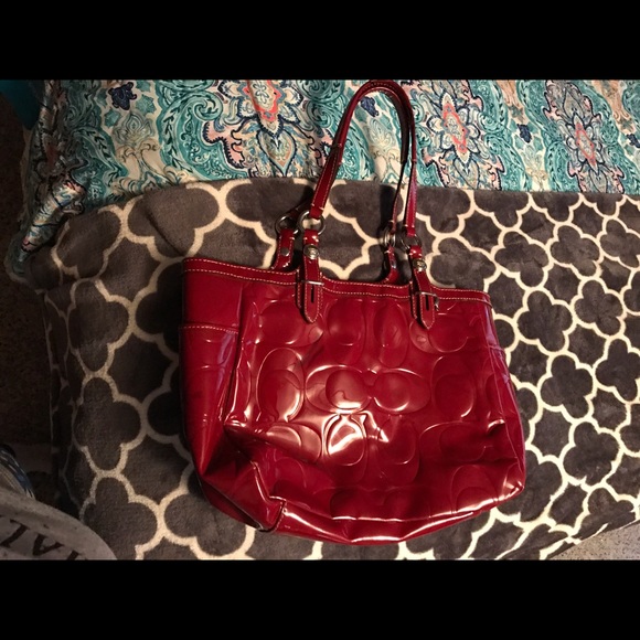 Maroon Red Coach Purse - Picture 4 of 4