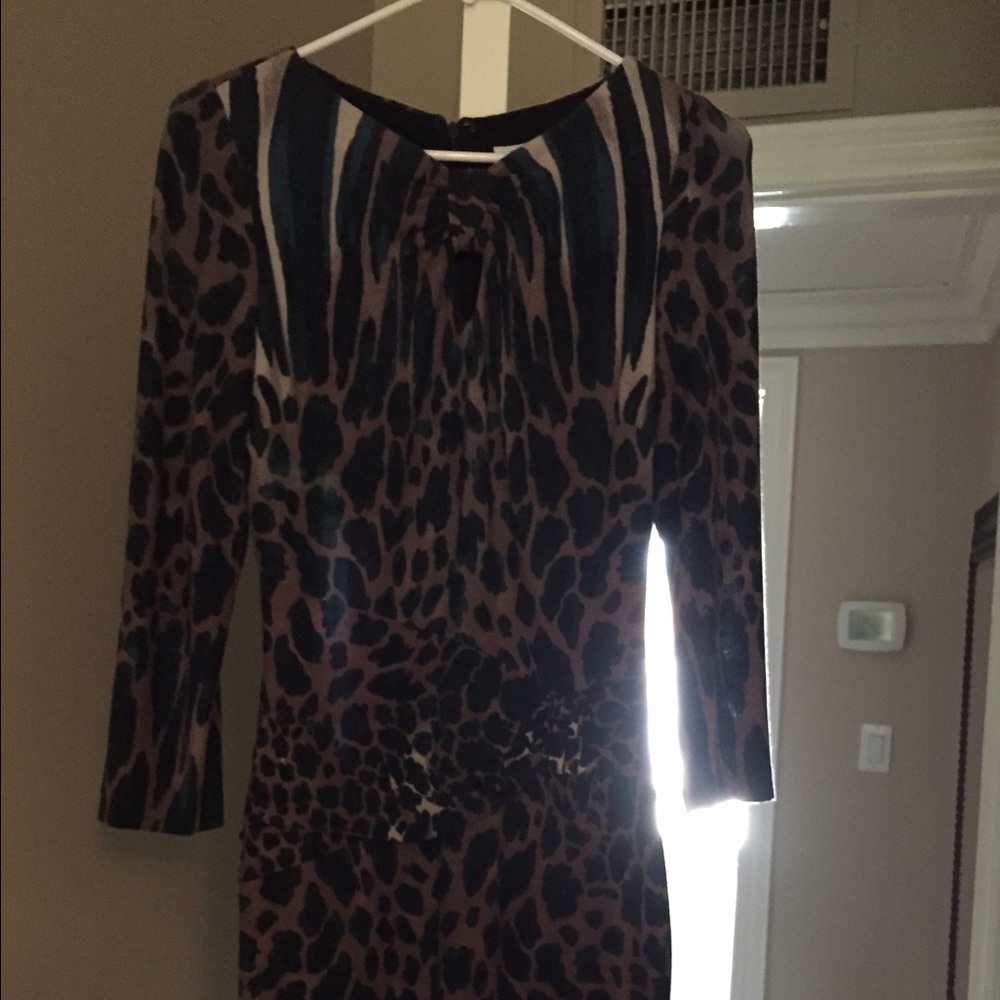 Sexy animal print knit dress