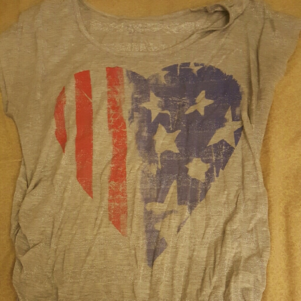 Heart/American flag maternity Tshirt