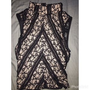 Open back crop shirt