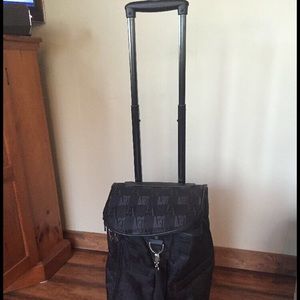 ETIENNE AIGNER WHEELED DUFFEL BAG  BLACK LOGO