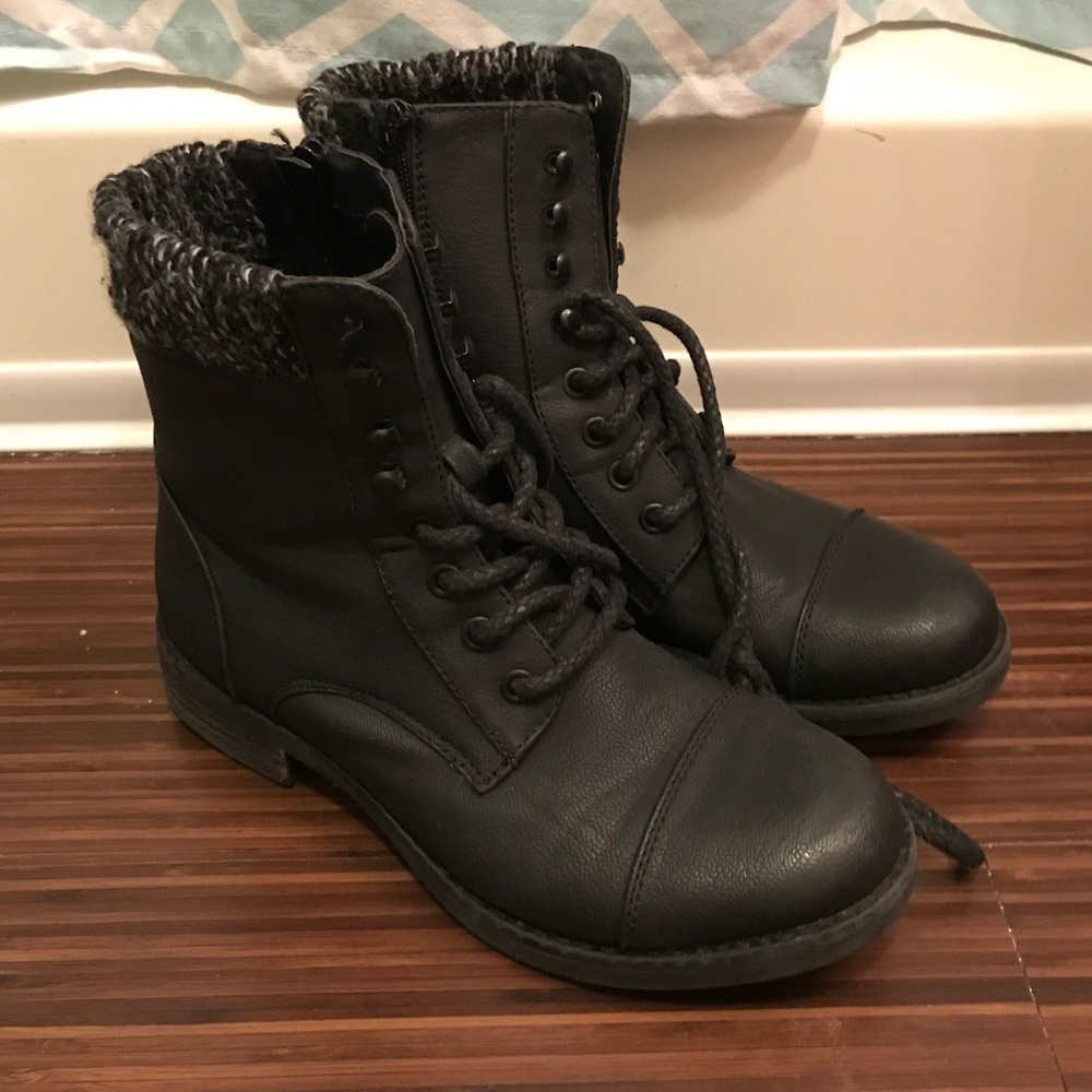 Black Aldo Combat Boots
