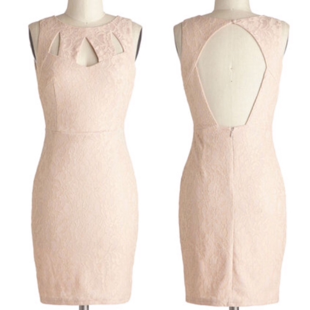 CLEARANCE Ark&Co Peach Lace Cutout Dress