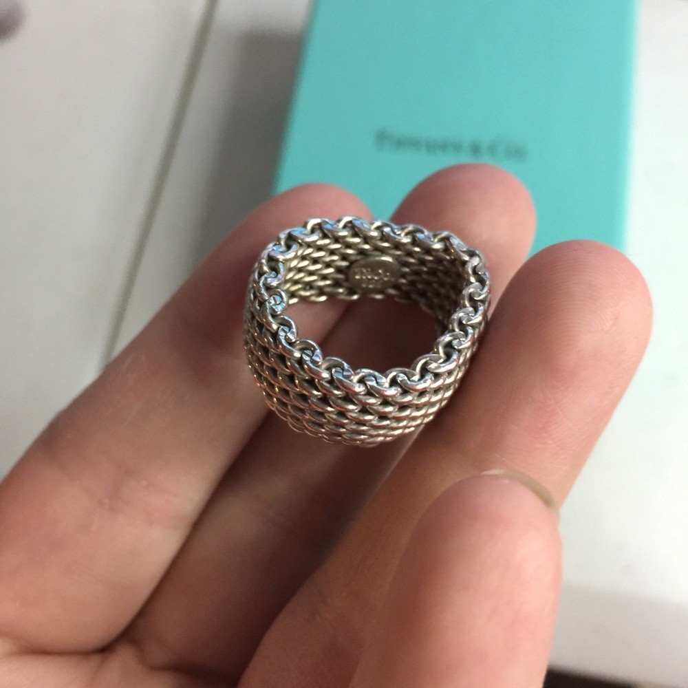 Tiffany mesh ring,size 6