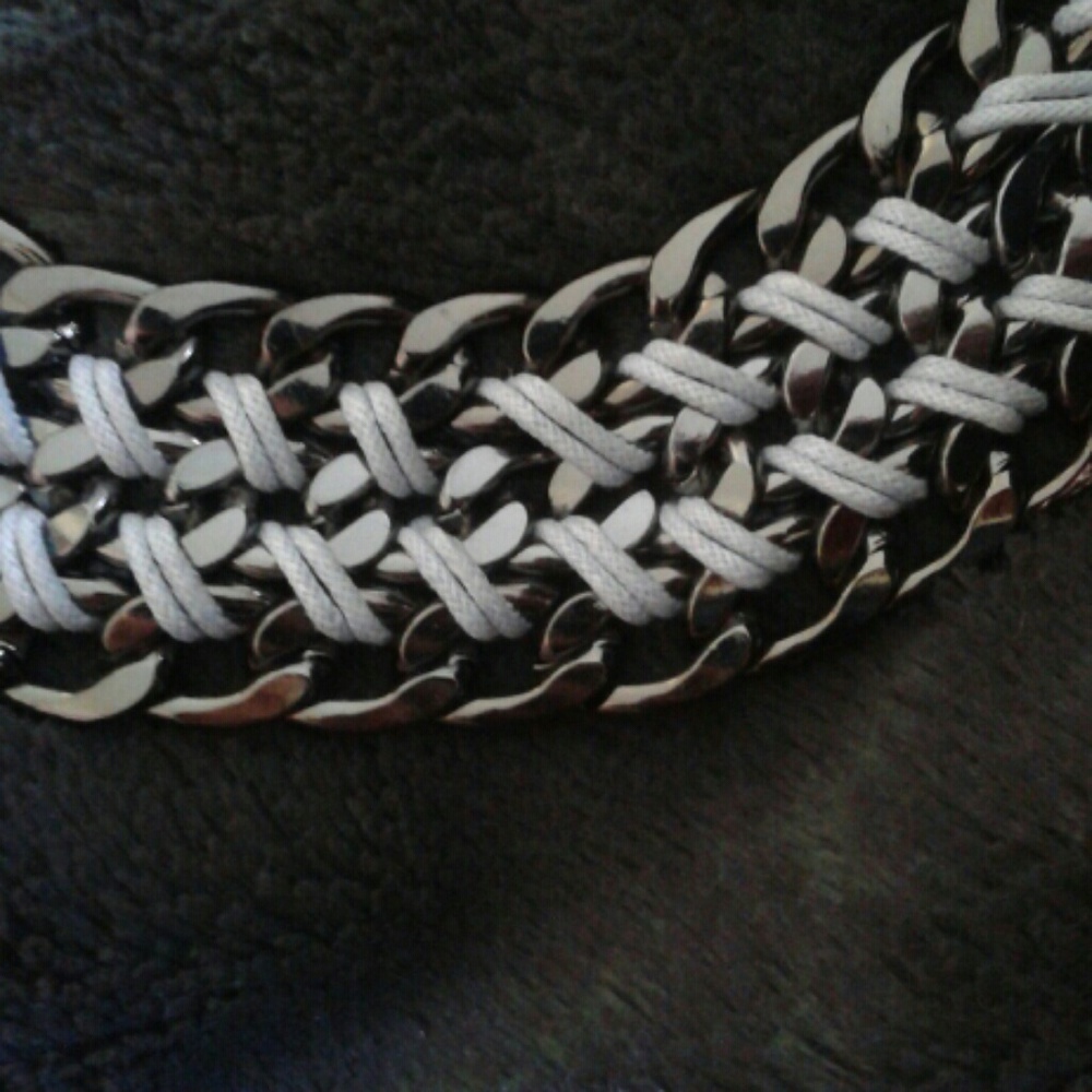 Gunmetal and Powder Blue Chain Necklace