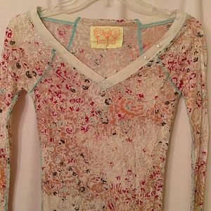 Free People Paisley long sleeve top
