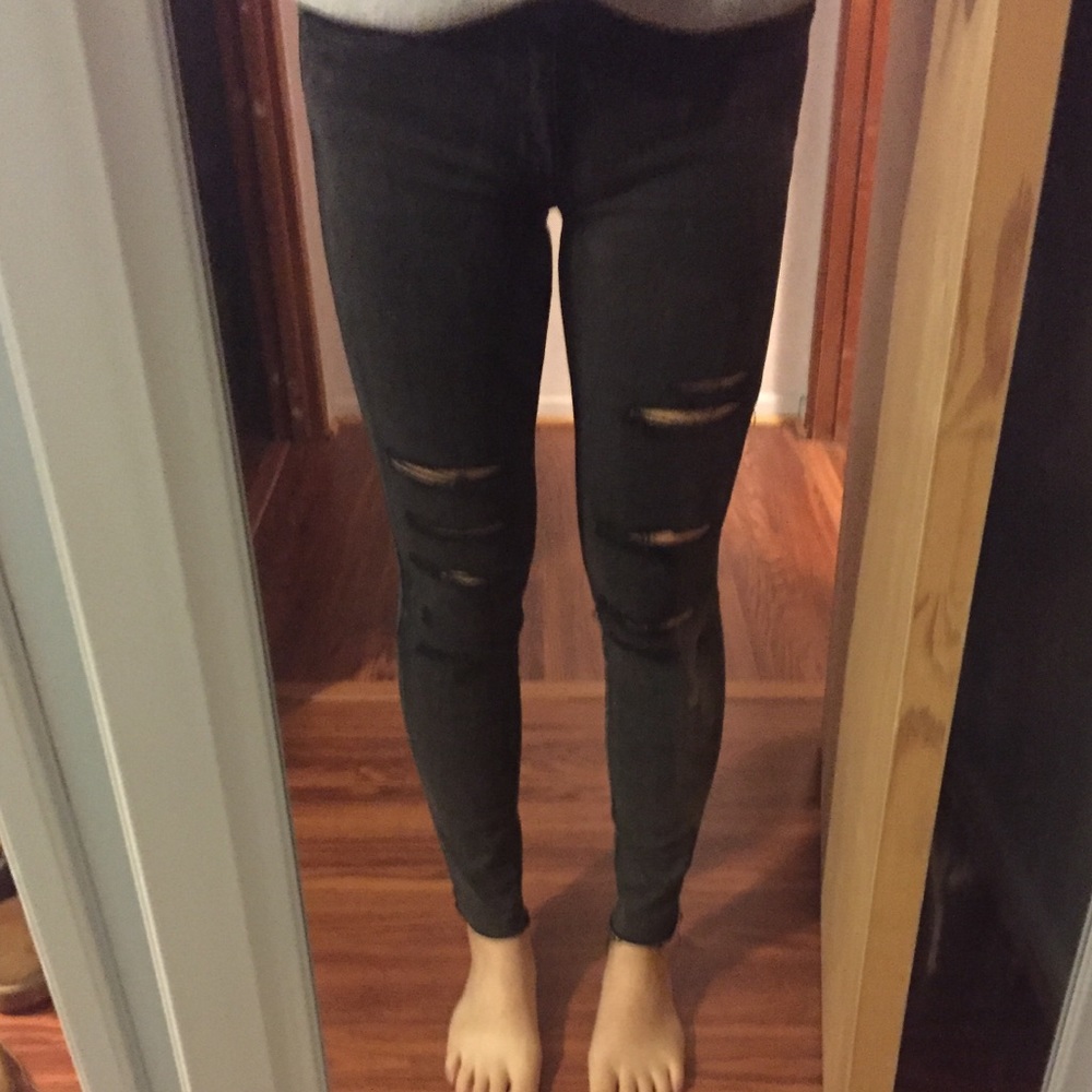 American Eagle Black Ripped Jeans