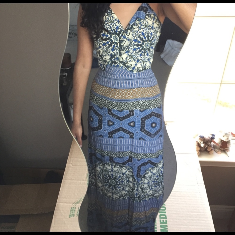 multipattern maxi dress