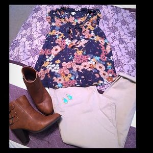 Anthropologie flower bow tank