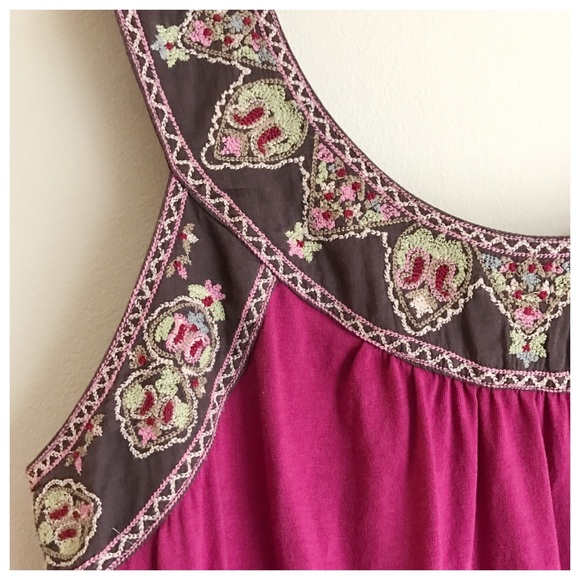 Anthropologie Tops - Anthro Magenta Embroidered Top Anthropologie Tops - Anthro Magenta Embroidered Top