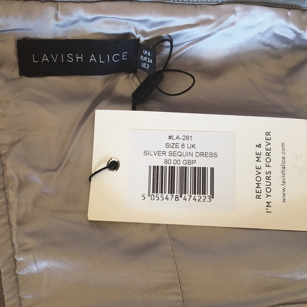 HPNWT Lavish Alice Sequin Bandeau Dress size 2 - Picture 4 of 5