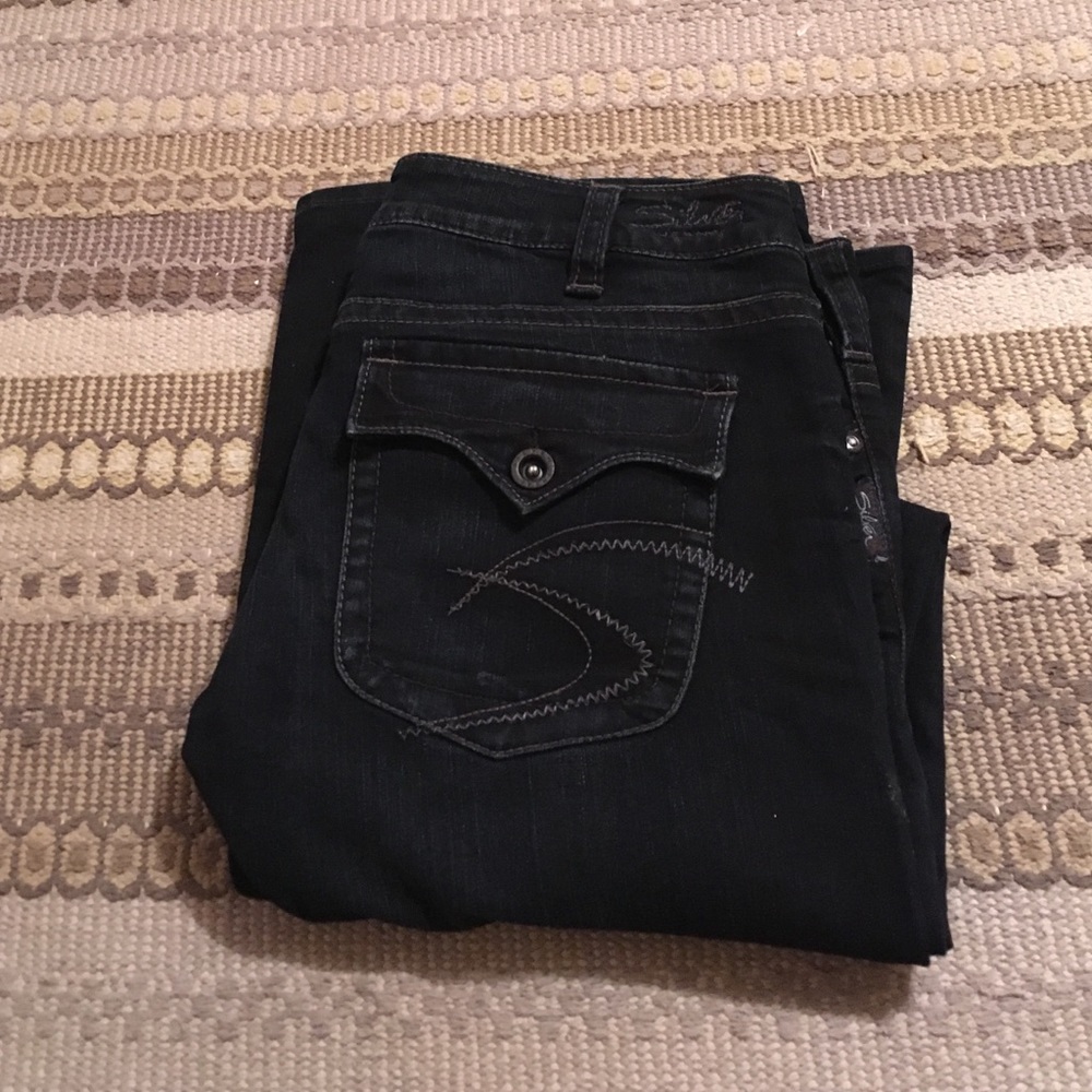 Plus size silver jeans