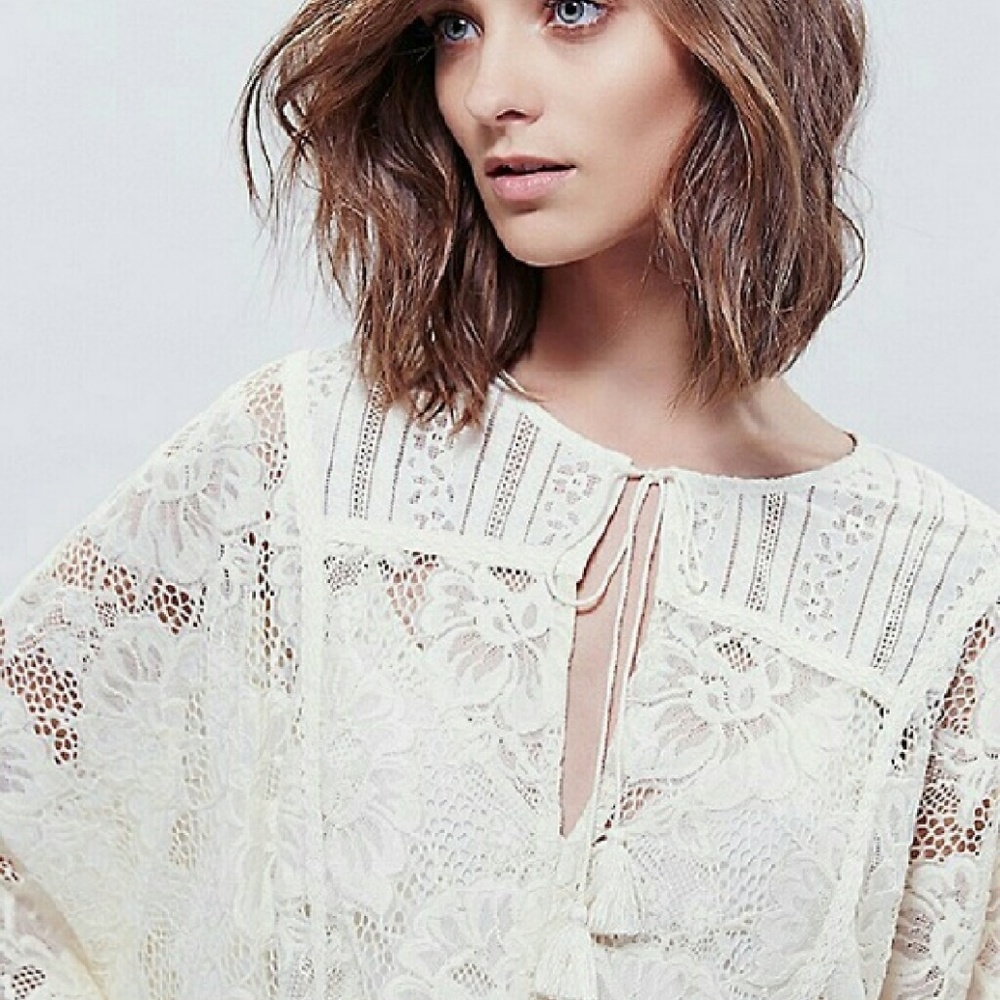 Free People Ivory Lace Mini Dress - Picture 2 of 4