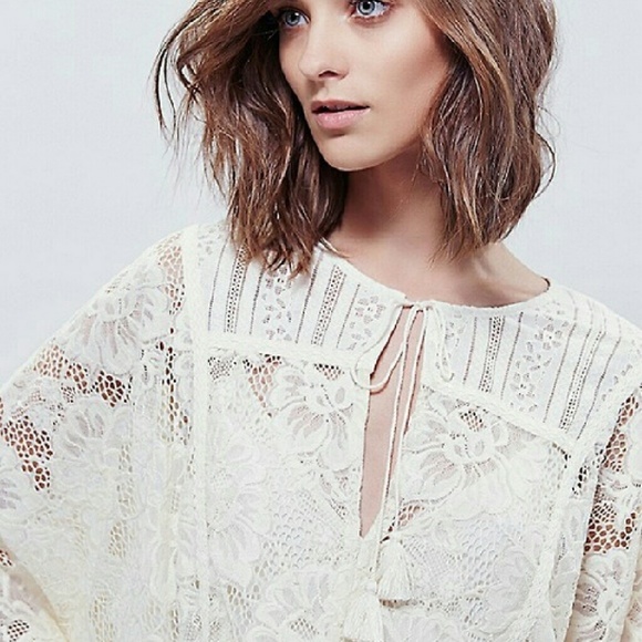 Free People Ivory Lace Mini Dress - Picture 2 of 4