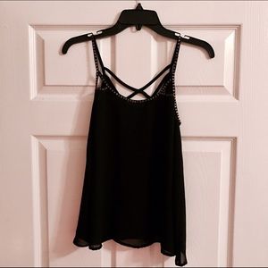 Beaded spaghetti strap top