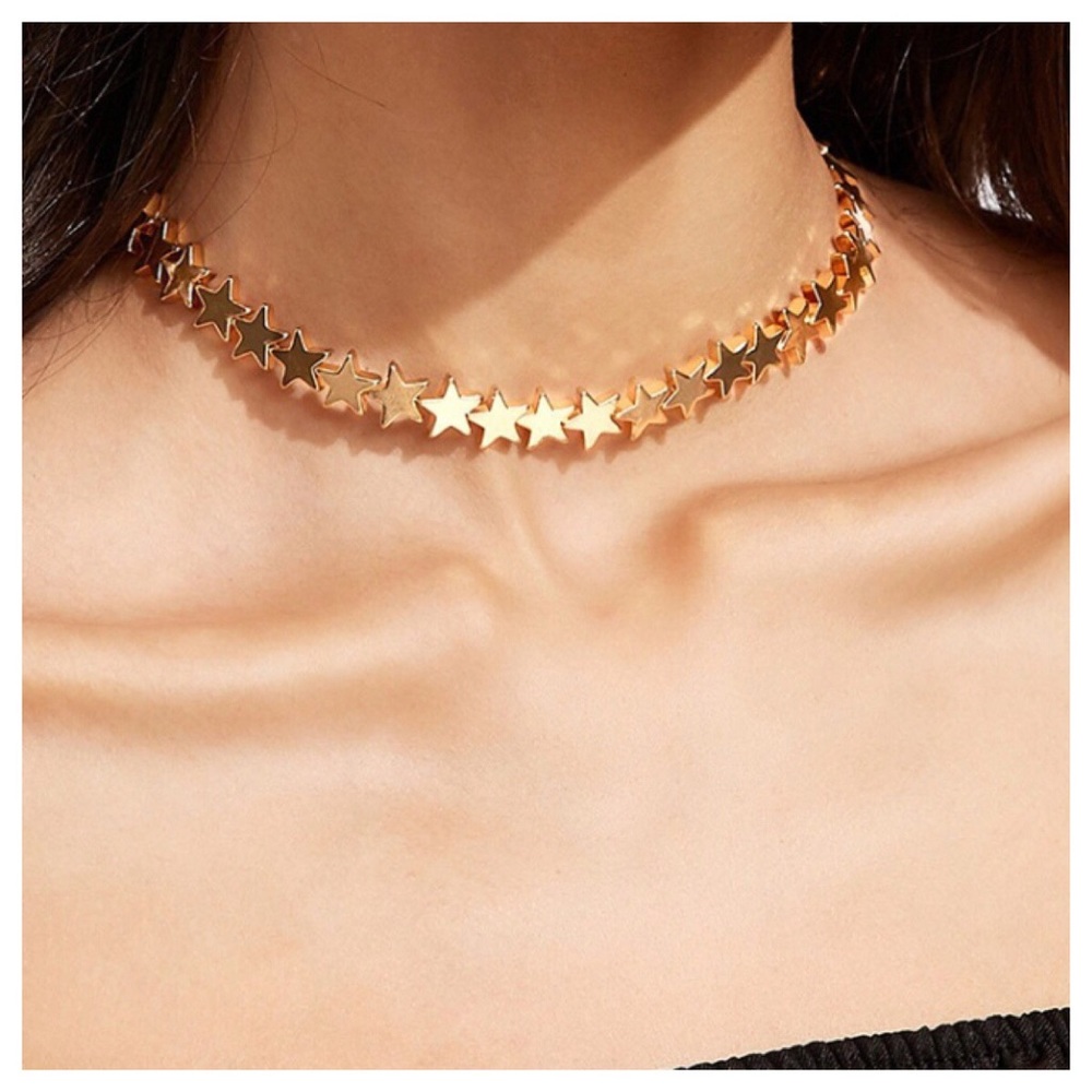 ✨HP✨ Chunky Star Chain Choker in Silver - Picture 2 of 5