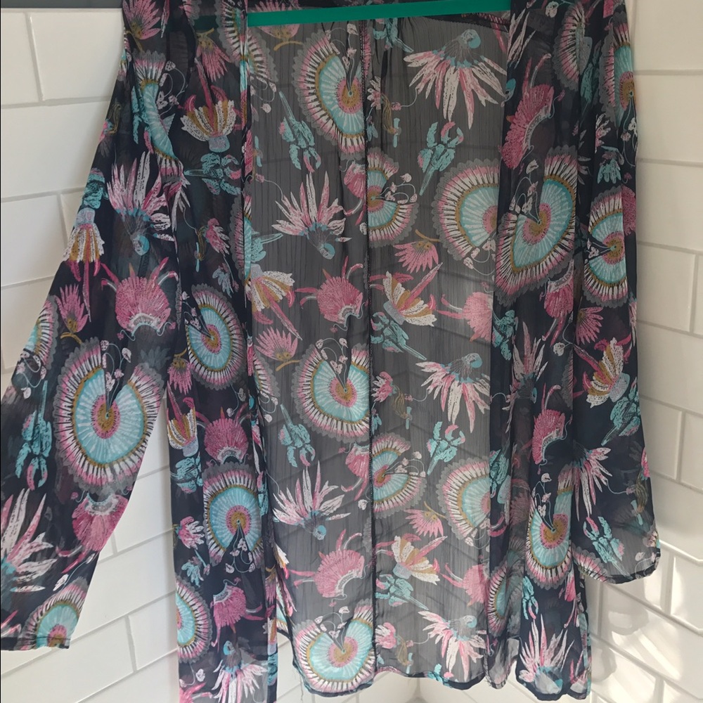 Sheer, Bell Sleeve Cardigan