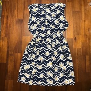 Navy blue daisy dress