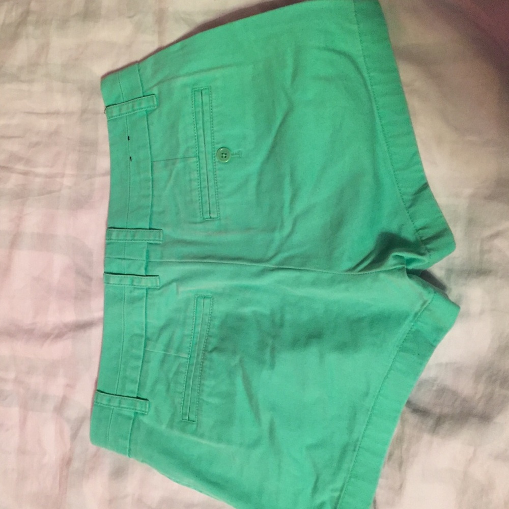 j crew chino shorts - green