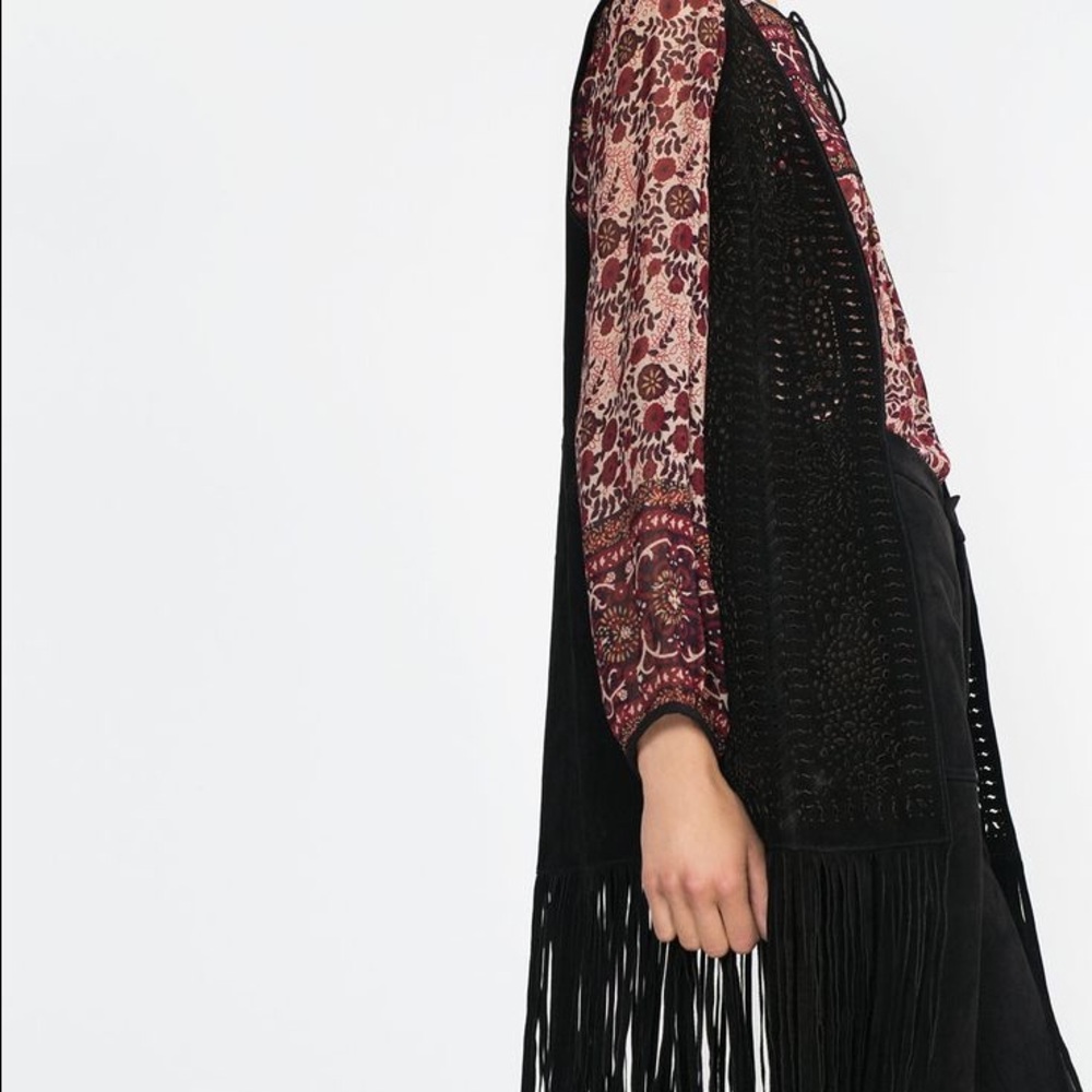 Zara fringe sleeveless vest
