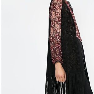 Zara fringe sleeveless vest