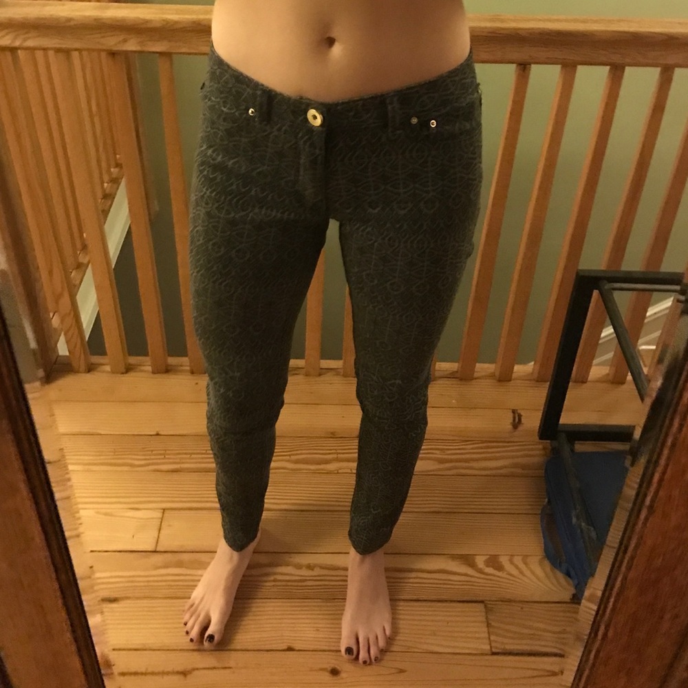 Patterned skinny jeans