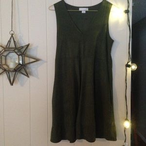 faux suede dark green mini dress!