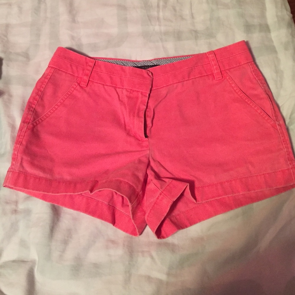 j crew chino shorts - pink