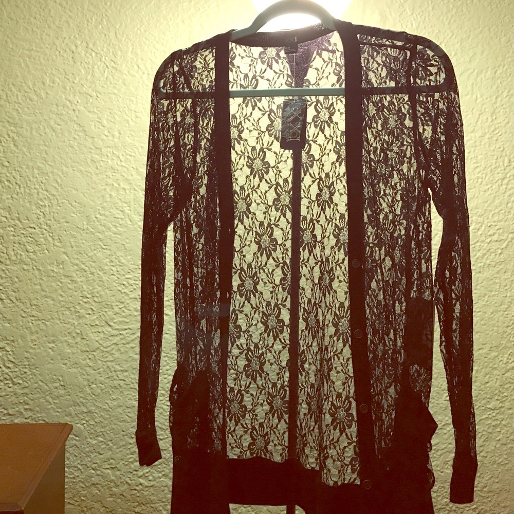 Black sheer cardigan