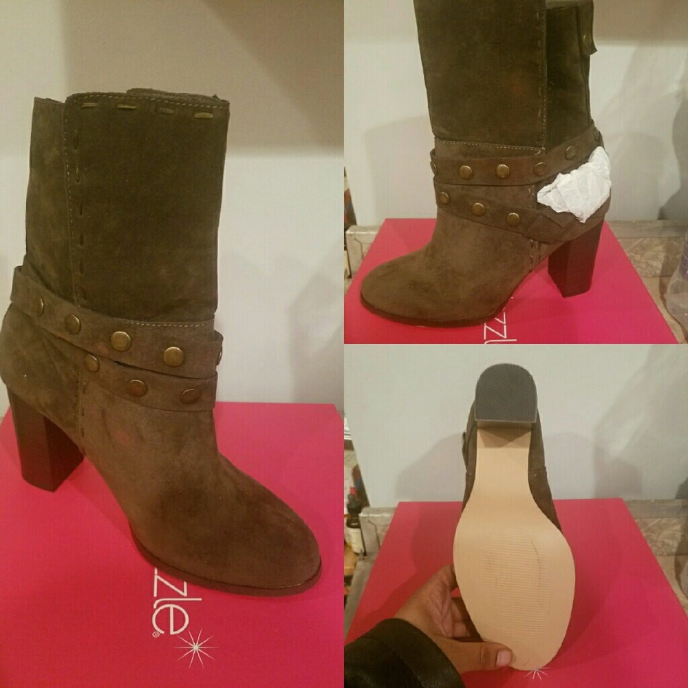 Olive green ankle boots