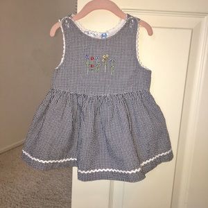 Baby girl's black & white gingham dress