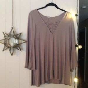 bell sleeve mini dress/long blouse!