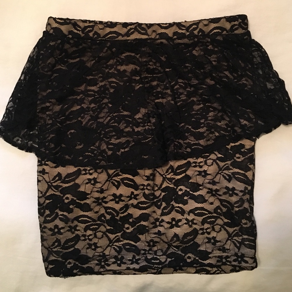 Lily White Lace Peplum Skirt