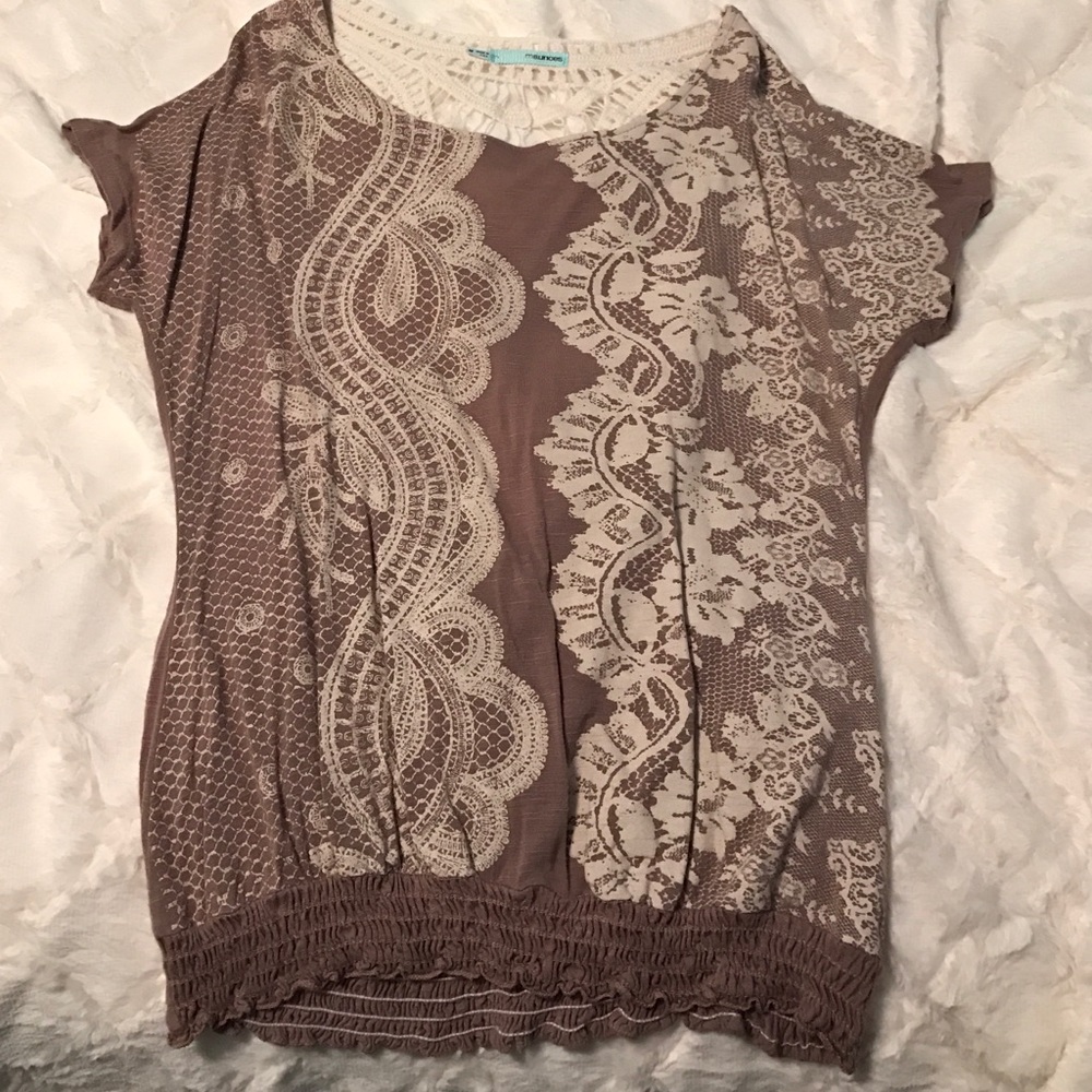Maurice's printed shirt with crochet back
