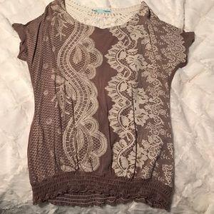Maurice's printed shirt with crochet back