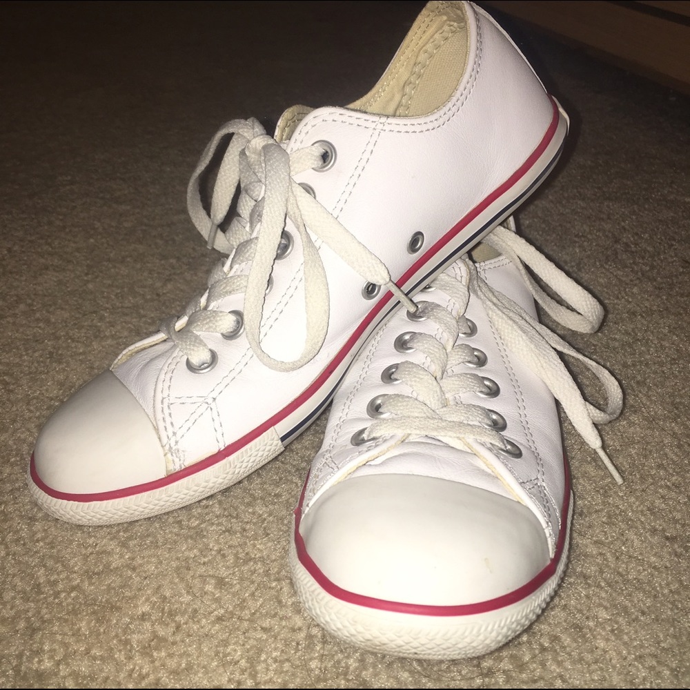 PRICE FIRM✨Converse Slim White Leather-Sz 7