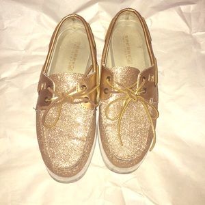 Gold Sparkle Sperrys