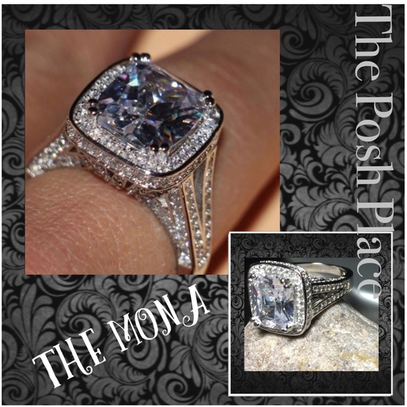 🥂White Sapphire 14kt White Gold🥂 - Picture 2 of 7