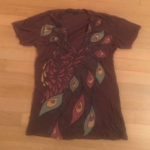 Truly Madly Deeply Peacock feather Tee