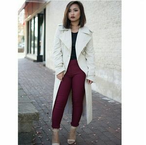 Long Ivory trench coat