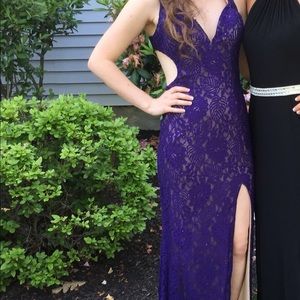 La Femme Lace Prom Dress