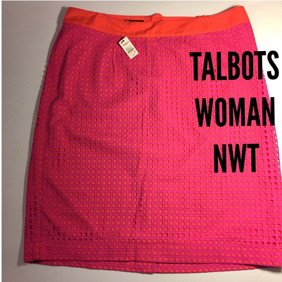 Talbots Dresses & Skirts - TALBOTS WOMAN NWT Skirt Pink & Orange cotton 16W
