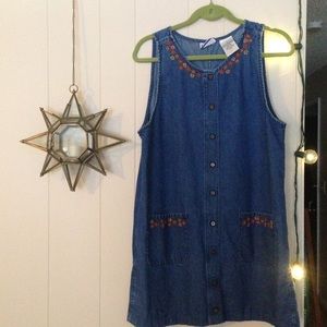 jean button up dress!