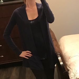 Navy Sequin Tank & Cardigan from Express