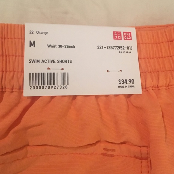 UNIQLO | NWT Orange Swim Trunks Shorts - Picture 2 of 3