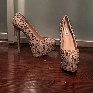 Steve Madden gold studded stilettos